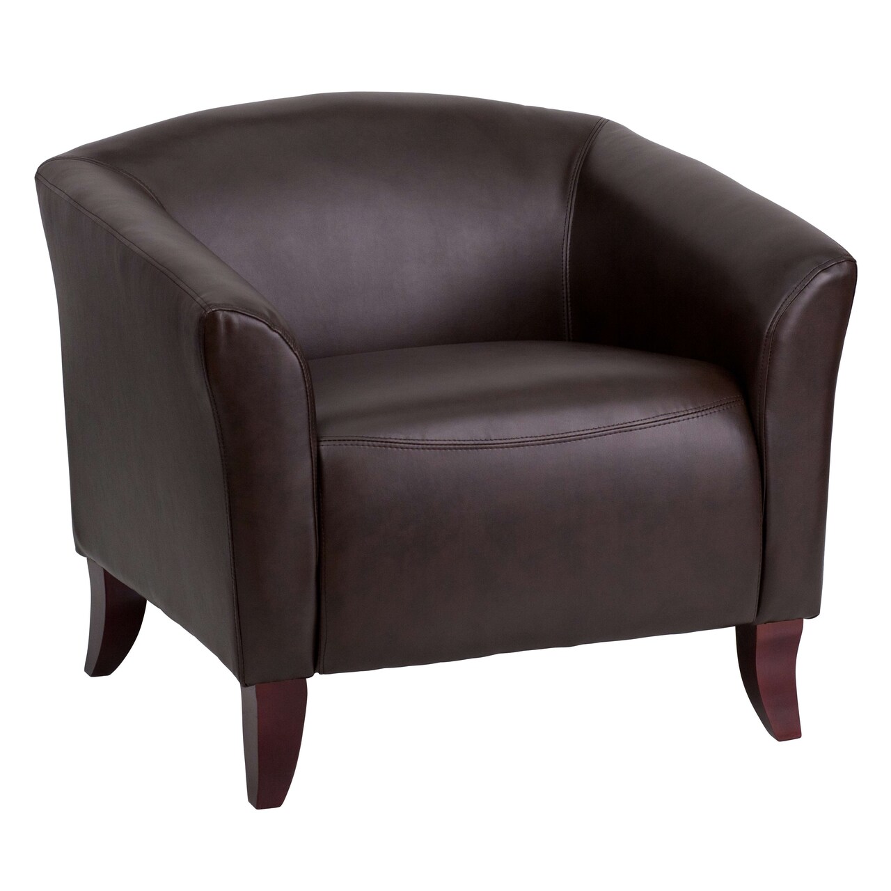 Emma and Oliver LeatherSoft Living Room/Reception Chair with Cherry Wood Feet